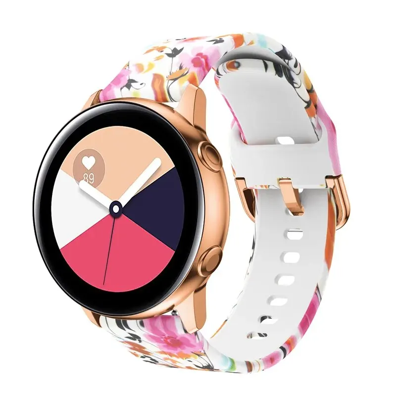 20mm 22mm Silicone Strap For Samsung Galaxy Watch Gear S3 Active 2 Graffiti Style Strap For HuaMi Amazfit Huawei Watch Band