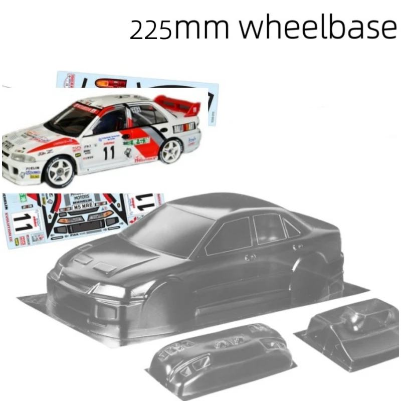 

1/10 Mini Mitsubshi Evolution III Clear body shell Width 165mm for 225mm Wheelbase RC Drift car Tamiya M Chassis Carten mst