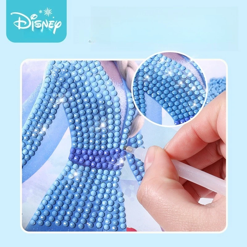 ملصقات ماسية أصلية مرخصة للأطفال من مينيسو ديزني مصنوعة يدويًا، مجموعة مواد كريستالية للفتيات الحكيمة