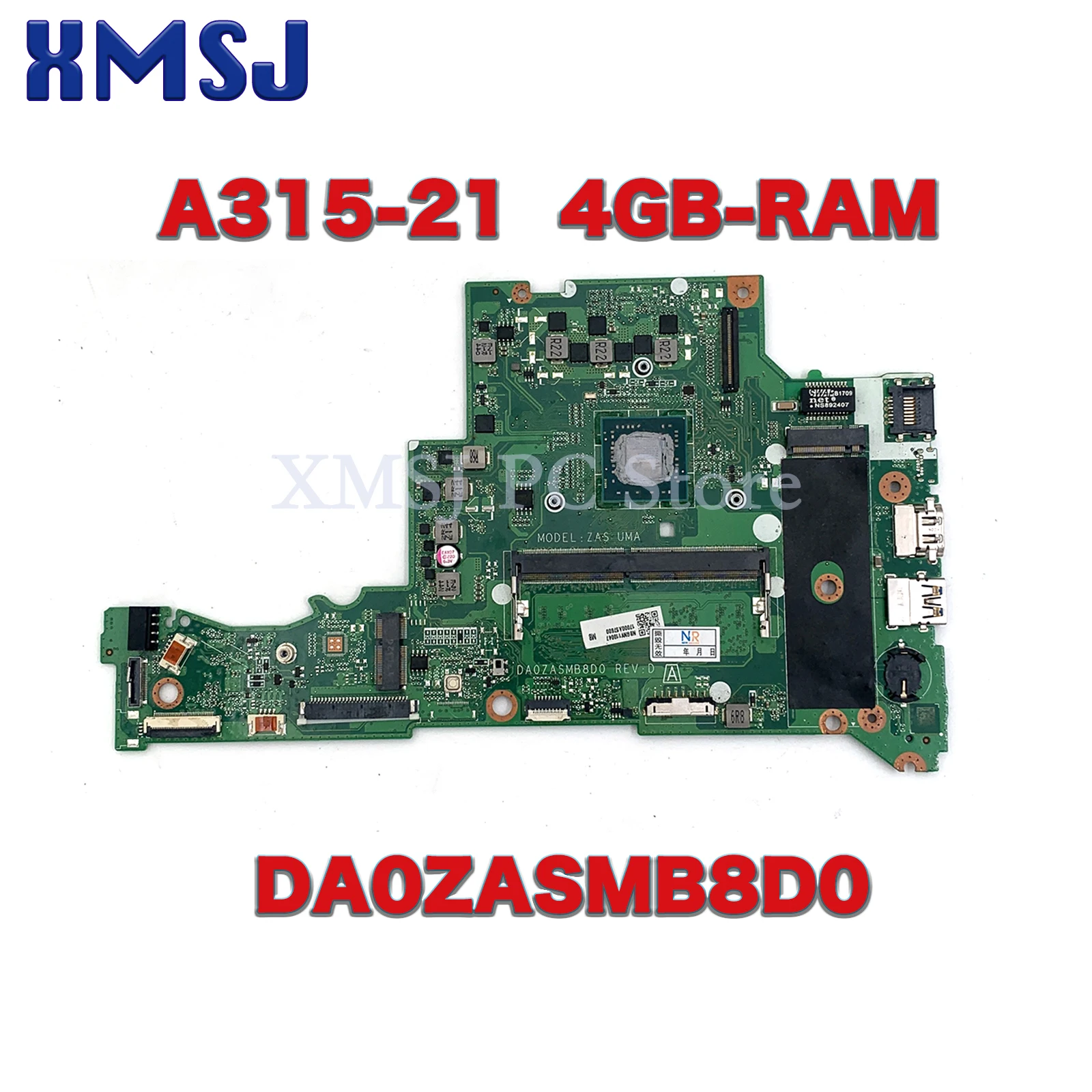 For Acer Aspire A315-21 Laptop Motherboard DA0ZASMB8D0 With E2-9000 A6-9220 A9-9420 CPU 4GB-RAM NBGNV1100Y NBGNV1100U NBGNV1100W