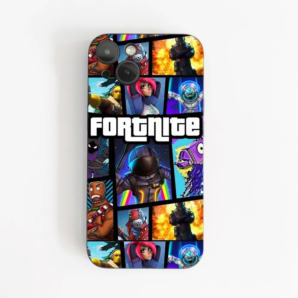 Cartoon B-Battle-R-Royales-F-FortniteS Phone Case Silicone Soft For IPhone 16 15 14 13 12 11 Plus Pro Max Plus