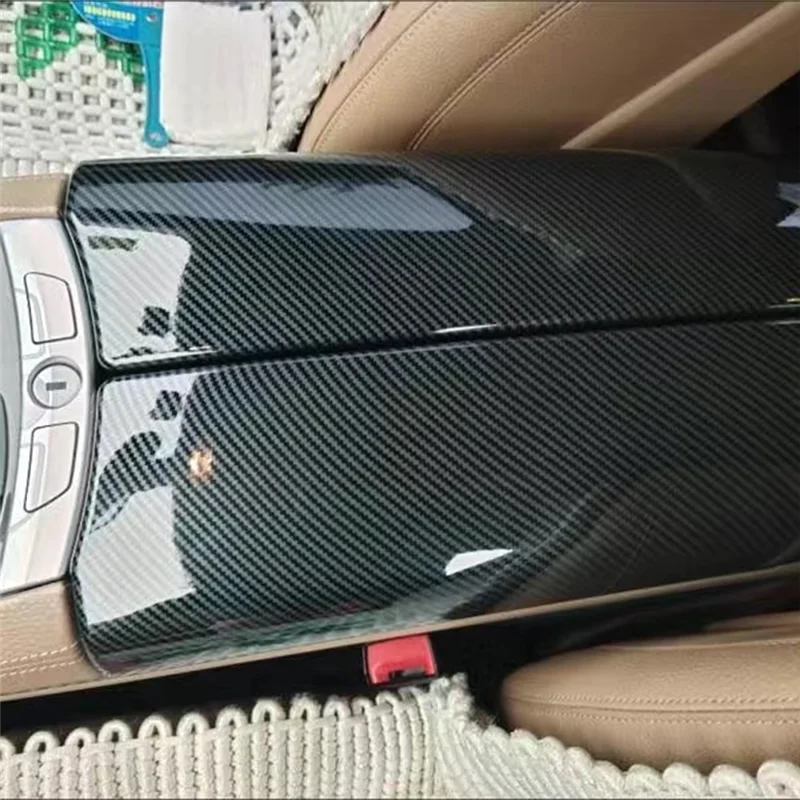

Car Central Armrest Box Panel Central Control Armrest Box Cover Carbon Look For BMW 7 Series 730 740 750Li 2009-2015