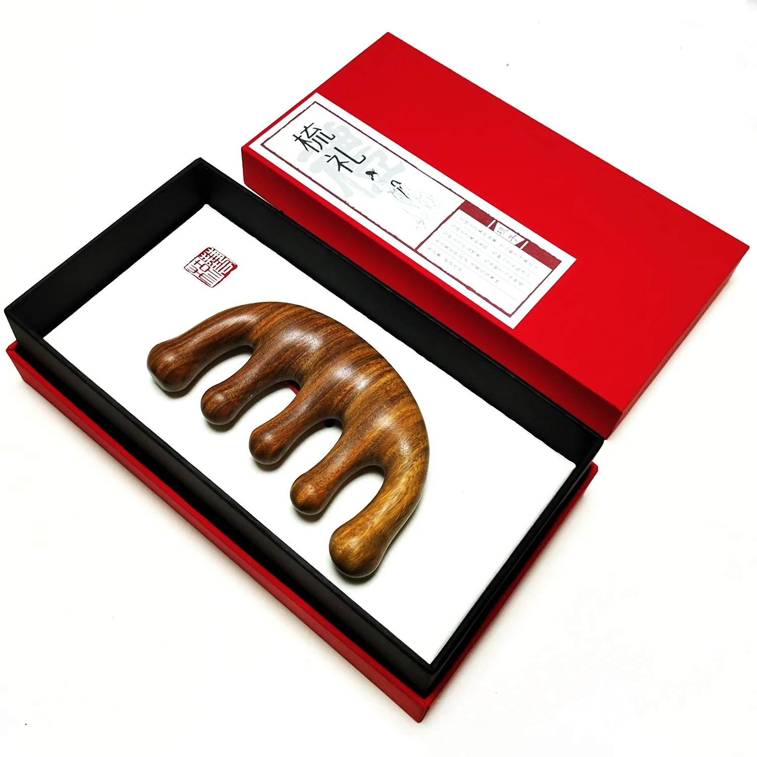

Head Scalp Comb With Gift Box Sandalwood Scalp Massage Comb Meridian Massager Comb for Head Portable Scalp Comb Anti-static