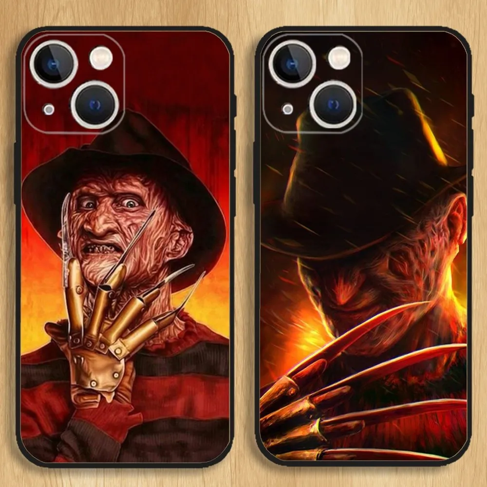 Horror F-Freddy K-Krueger Phone Case For iPhone15,14,13,12,11,Pro,Max,Plus,Mini,X,XS,XR,8,7,6,S,Plus,SE Soft Black Case