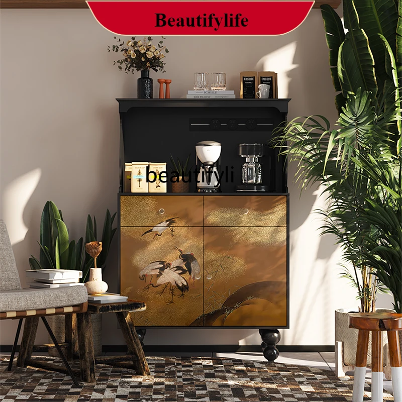 

DD132 Advanced solid wood dining side cabinet Multifunctional storage cabinet Household simple Dining room removable cabinet