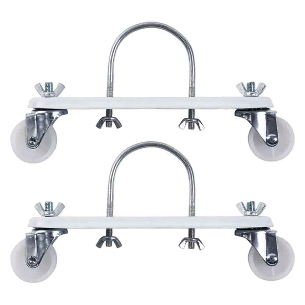 2-Pack Carbon Steel Caster Stands With Swivel Wheels For Radiator Electric Heating Wheel Base Bracket Accessories