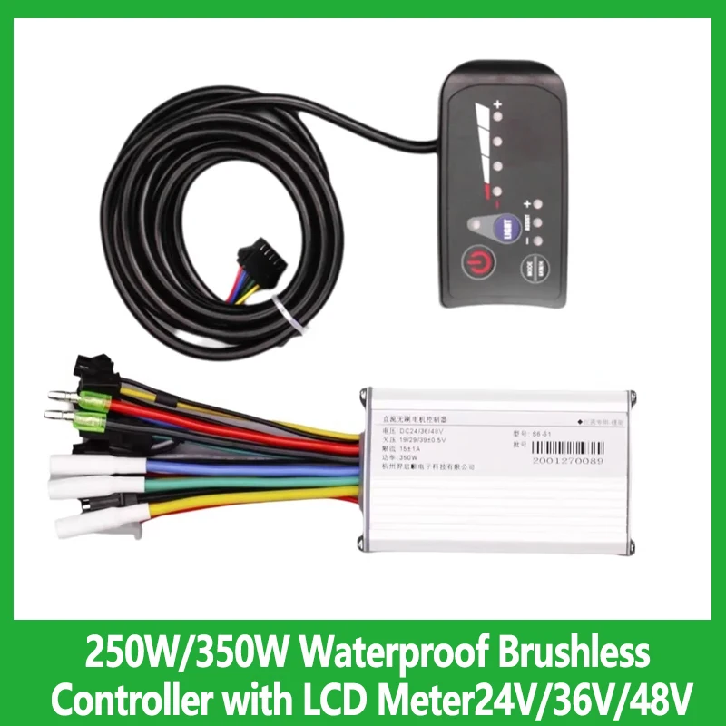 

250W/350W Waterproof Brushless Controller with LCD Meter 24V/36V/48V for Electric Bikes and E-Bike Accessories