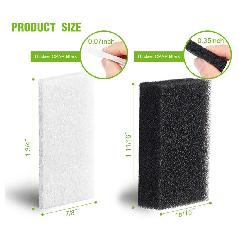 Filtros CPAP ABGI-200PCS para filtro de espuma Premium Respironics y filtros ultrafinos Serie Respironics M