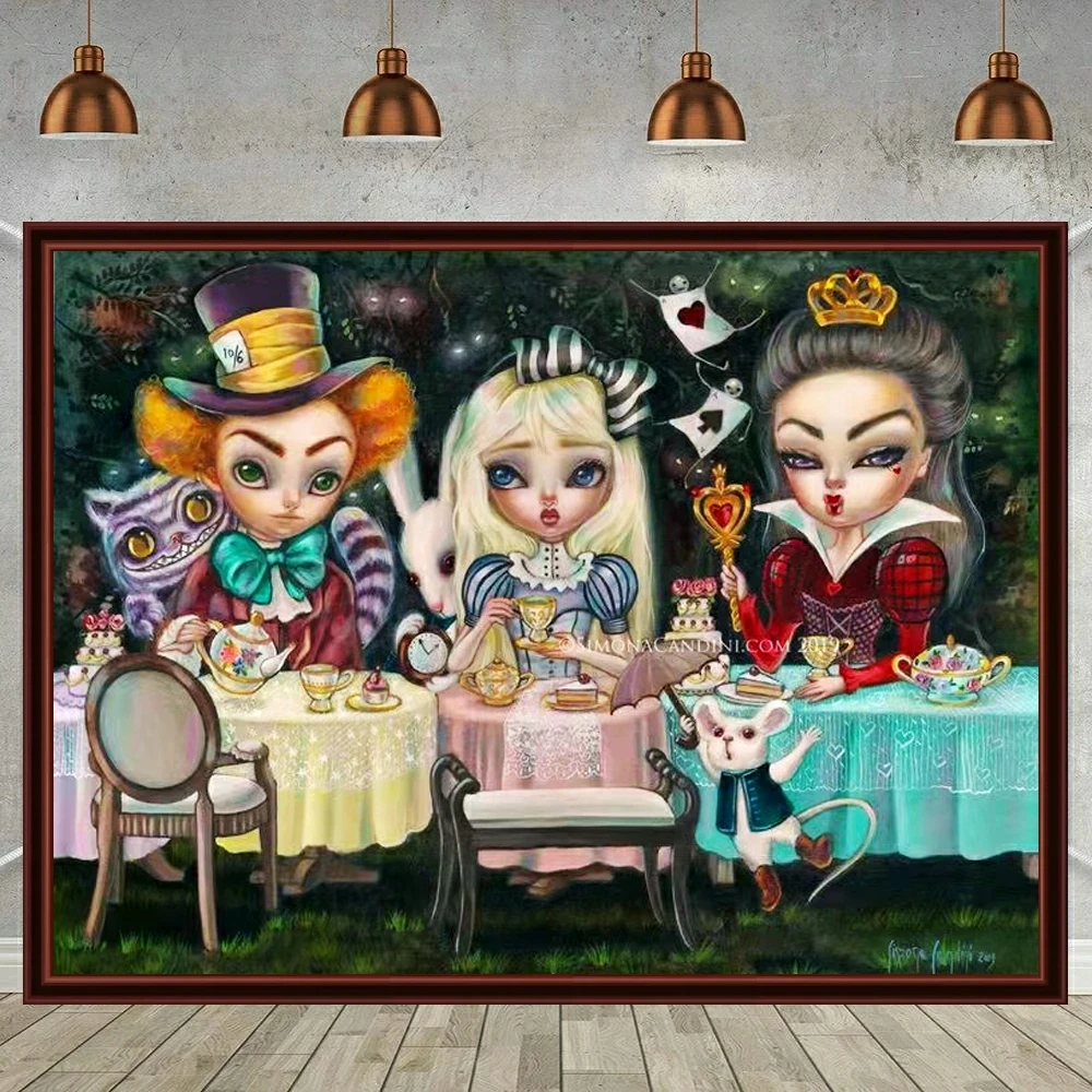 Alice in Wonderland Fairy Dust Diamond Painting Embroidery Disney Cartoon Art Cross Stitch Mosaic Rhinestones Home Decor Gift