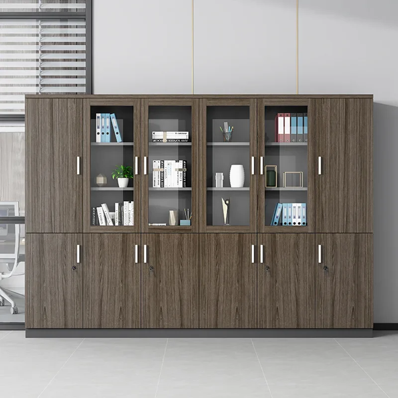 

Деревянный шкаф для документов, простой и современный, с замком, офисный шкаф