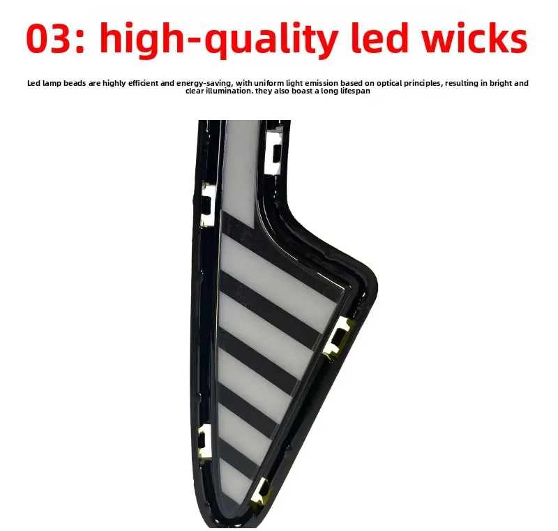 For Geely Geome EX2 2025 2026 Car Led Daytime Running Light Dynamic Turn Signal DRL Front Fog Lamp 12V Daylights Accessories detail image 13