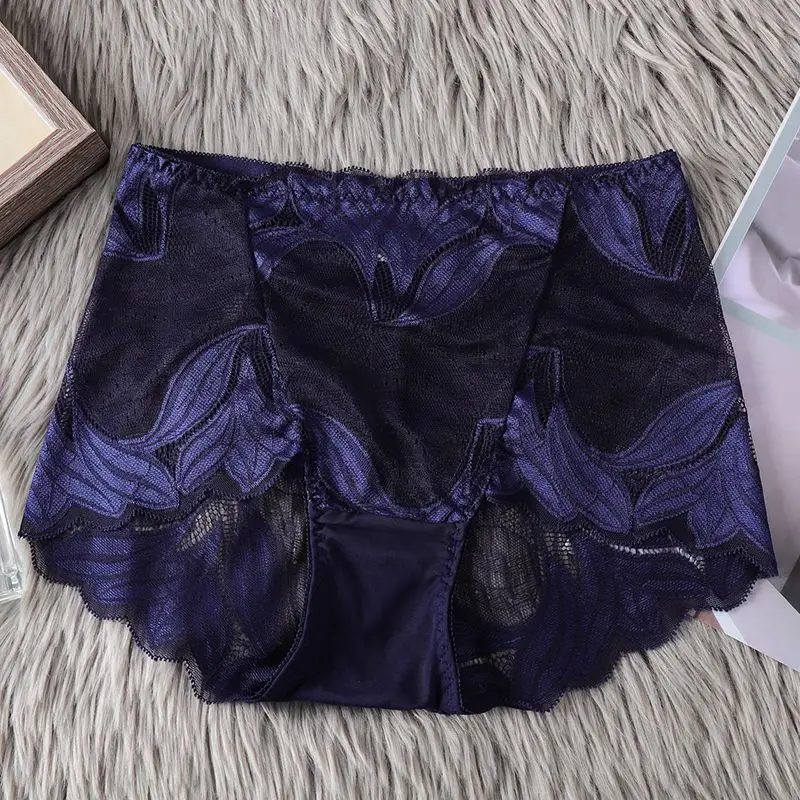 مثير الدانتيل منتصف الخصر سراويل المرأة شبكة سلس تنفس شفافة جوفاء إغراء التجفيف السريع سراويل نسائية فاخرة