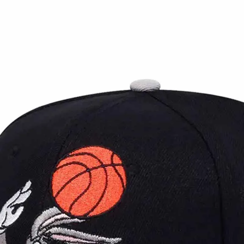 Unisex Rabbits Playing Basketball Embroidery Hip-hop Hats Spring Autumn Outdoor Adjustable Casual Baseball Caps Sunscreen Hat