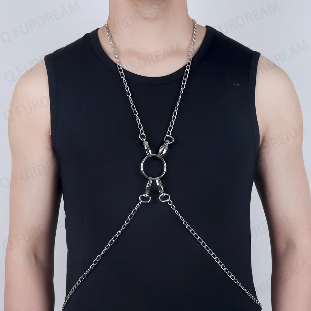 Gothic Body Harness Chain Men Sexy Chest Metal Chain Punk Style Fashion Nightclub Holiday Party Hip Hop Jewelry Accessories