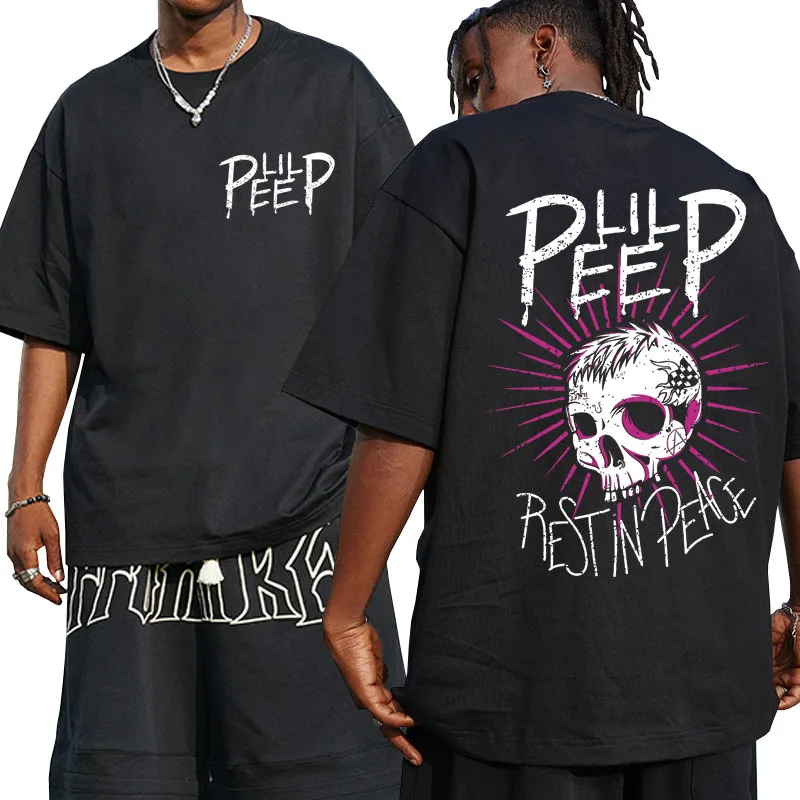 

Rapper Lil Peep Crybaby Hellboy T-shirt Men Women Clothes Oversized Hip Hop Streetwear T Shirt 100% Cotton Short Sleeve Tees