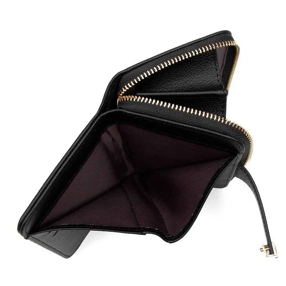 

Портативный однотонный кошелек с несколькими отделениями для карт, водонепроницаемый, женская сумка для карт, модный кожаный кошелек на молнии с цветочным узором для шопинга