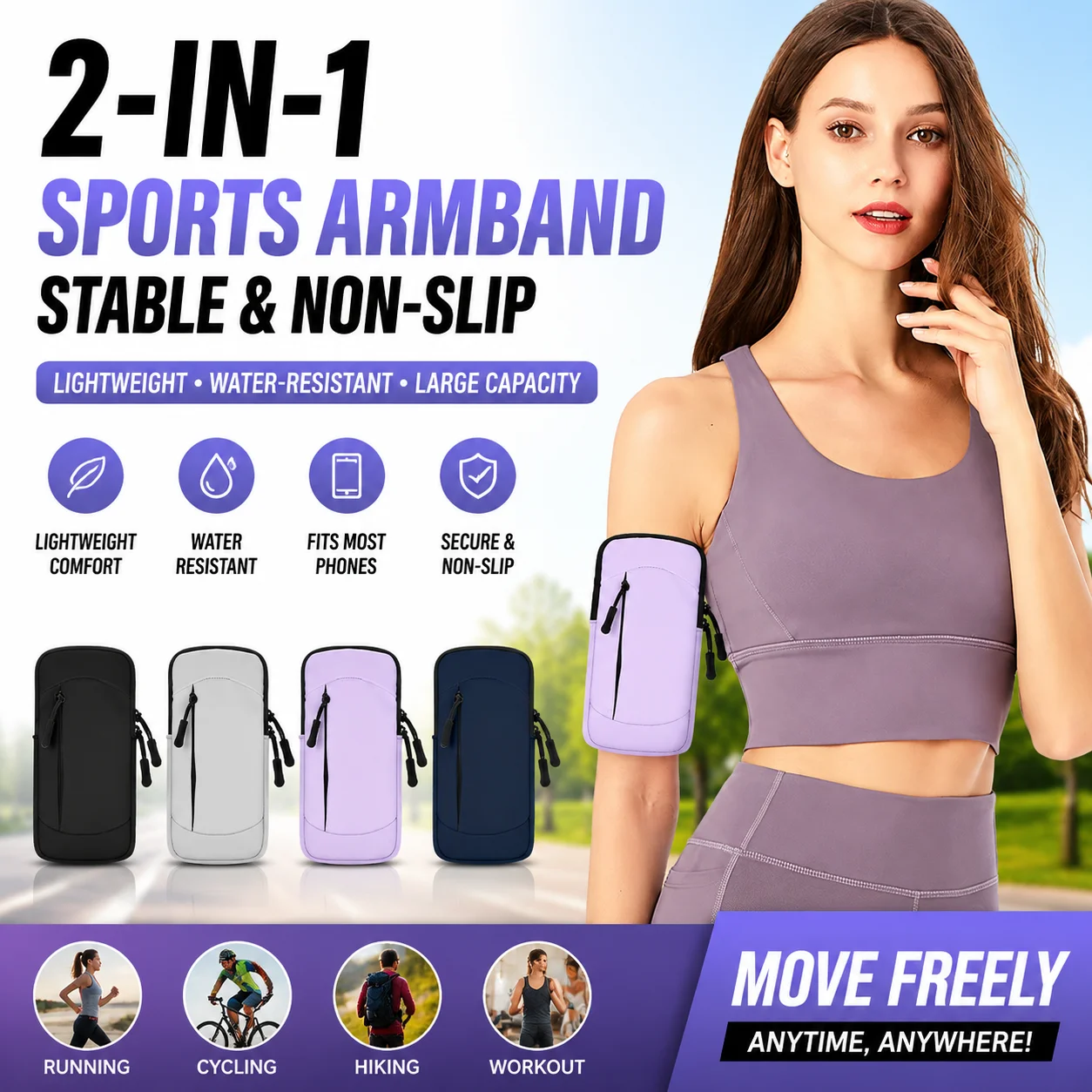 

New slimming running fitness phone bag for men and women, multi-functional arm bag for summer sports arm bag