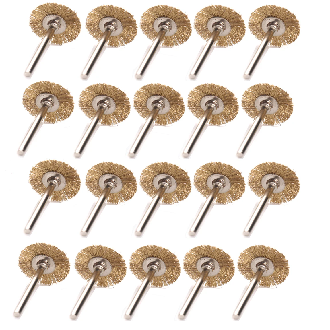 20pcs Brass Wire Wheel Brushes Crimped Wire Brushes Set Rotary Tools Polishing Clean Brush For Dremel Rotary Grinder