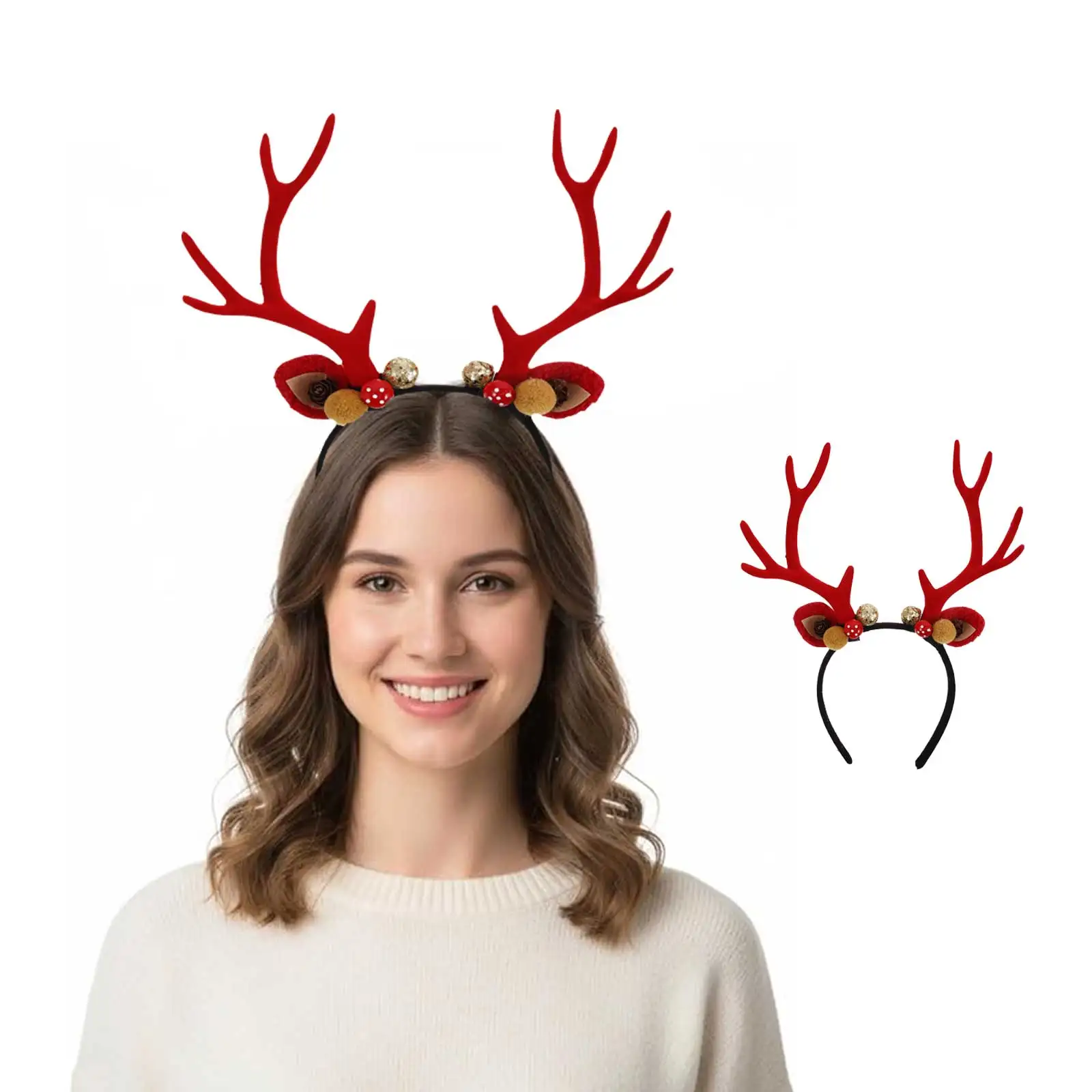 

Reindeer Antlers Headband Adult Christmas Party Pine Cone Headpiece Festive Holiday Accessory Charm Pine Cone Headpiece