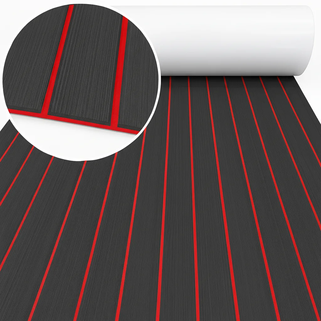 

2400x410mm*5mm EVA Foam Boat Flooring Pad 6mm Non-Slip Marine Faux Teak Decking Sheet Self-Adhesive Yacht Kayak Jet Ski Deck Mat