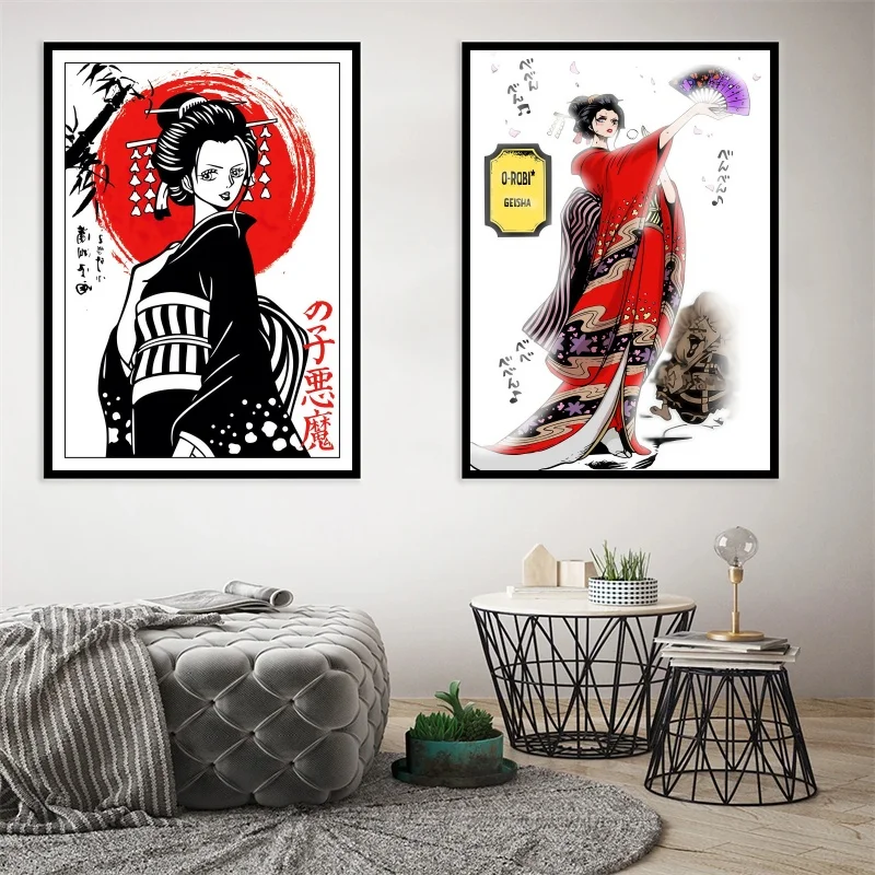 

1pc Classic One Piece Anime Figure Luffy Poster HD Posters Home Room Bar Cafe Decor Art Wall Painting Style Picture Child Gift