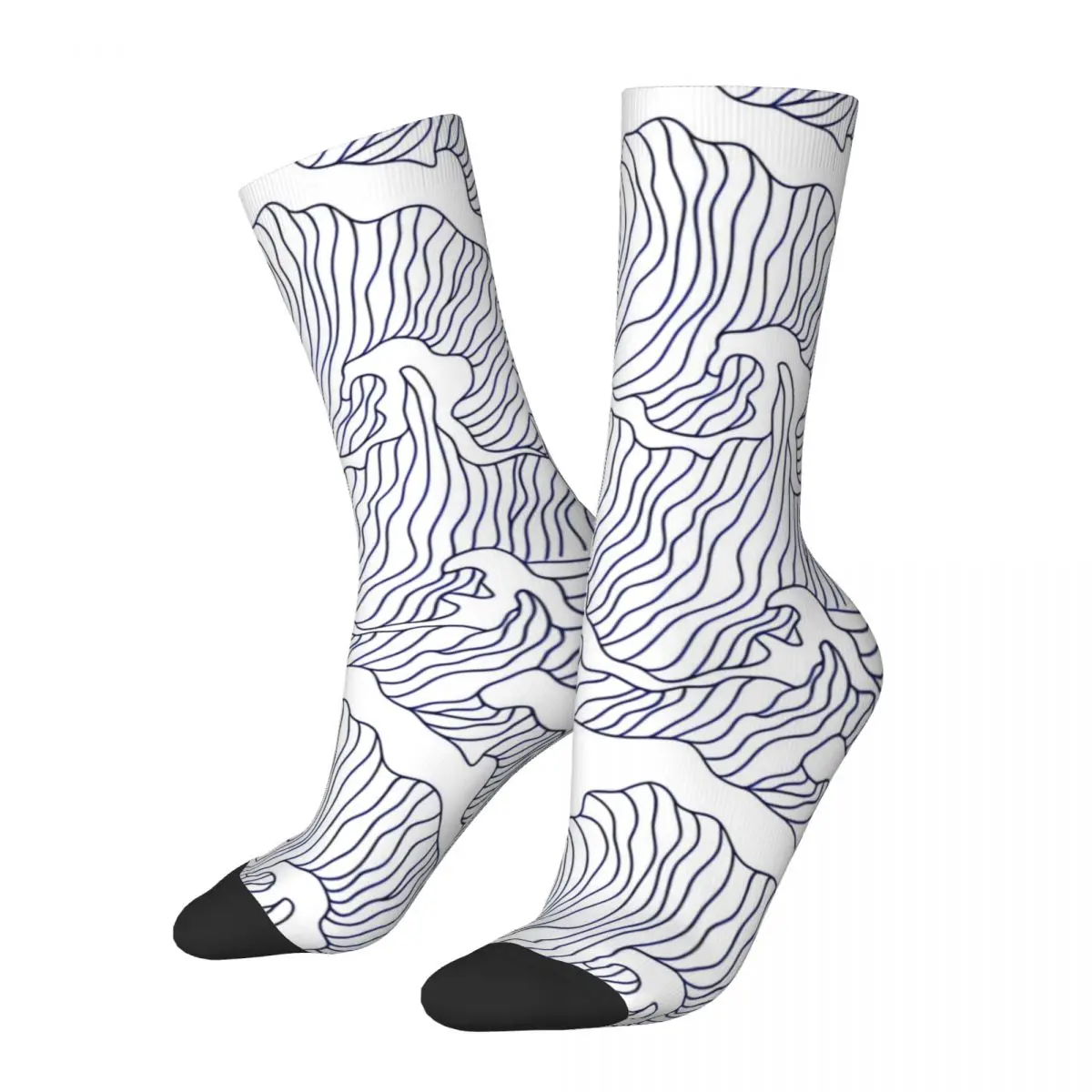 

Happy Men's Socks Wave Seamless Pattern Vintage Japanese Wave Hip Hop Casual Crew Sock Gift Pattern Printed