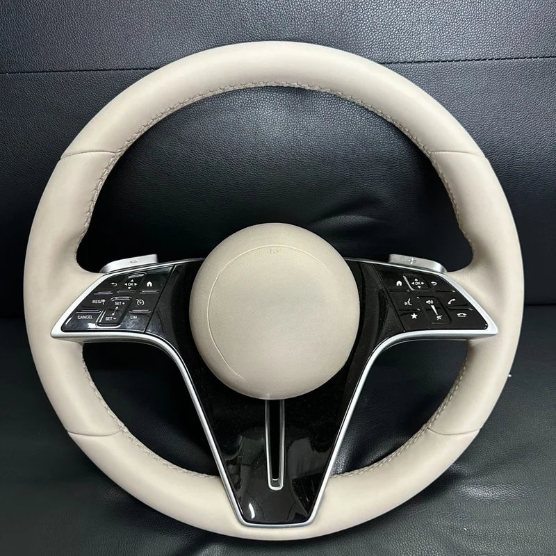 For Mercedes Benz Steering Wheel Horn Cover Butterfly Leather Style Old To New Upgrade for E300L GLC C260L GLB S Class