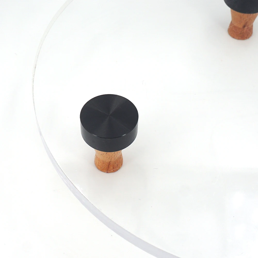 Black Aluminum Glass Table Top Adapter Circle Metal Block Disc 10mm Thick 20/25/30/40mm - M8