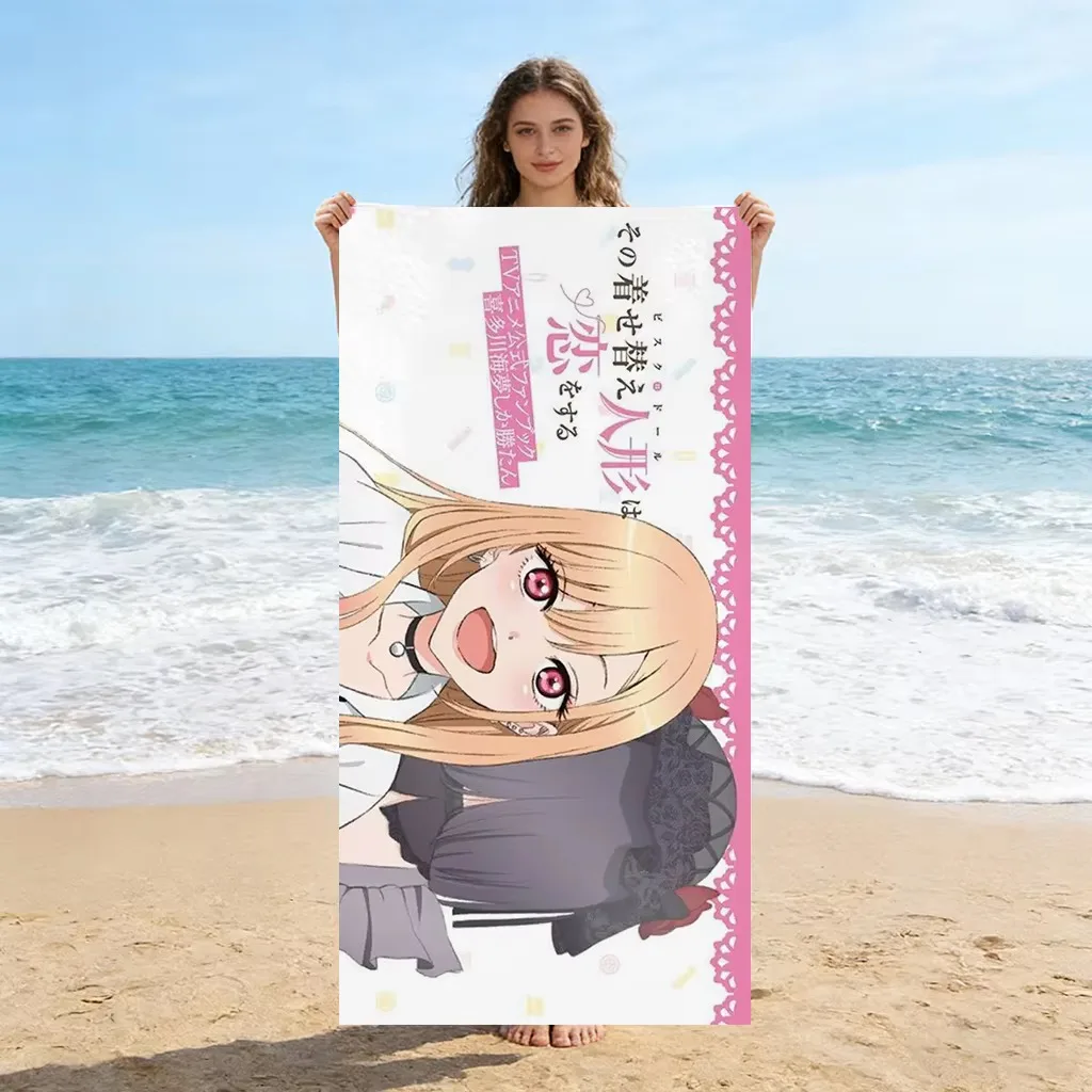 M-Marin Kitagawa My Dress Up Darling Beach Towel Quick Drying Suitable for Beach Pool Swimming Gym Summer Gift Friends