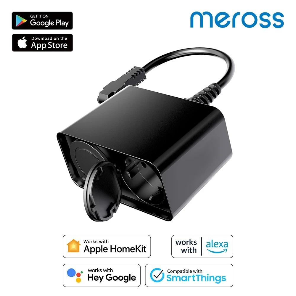 

Meross HomeKit Outdoor Smart EU Plug WLAN Outdoor Steckdose Wi-Fi Outlet For Alexa Google Assistant SmartThings