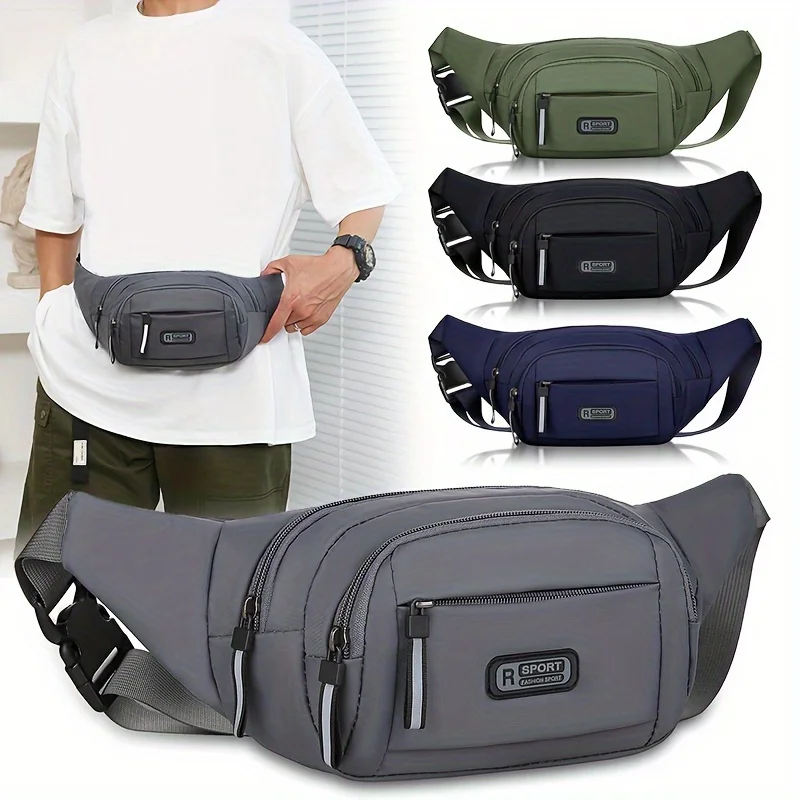 

Men Multifunctional Waist Bag Multi-layer Outdoor Sports Lightweight Wear-resistance Chest Bag Casual Crossbody Shoulder Bags