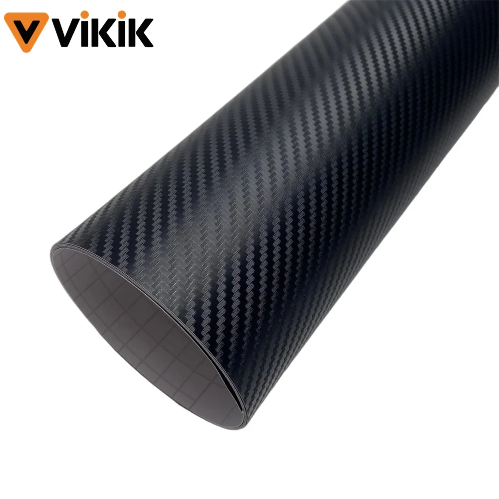 

3D Carbon Fiber Black Vinyl Car Motorcycle Decoration Film Matt Bubble Free Car Accessories 50x200 cm