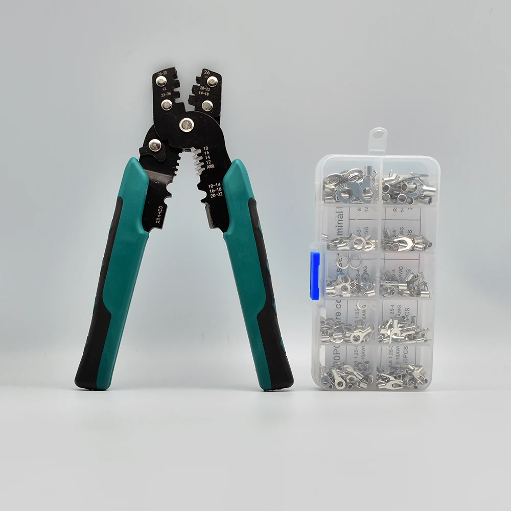 320pcs Crimp Terminal Kit with Electrical Connector U/O Splicing Termination 2.8/4.8/6.3mm Wire Connector Cable Termination Plie