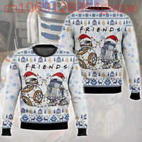 Disney Christmas Ugly Sweater R2D2 Christmas Men and Women Sweater Bb8 Holiday Sweater Droids Starwars Santa Friends Matching