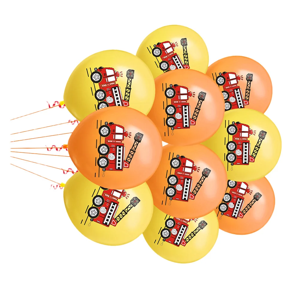 

20 PCS Fire Truck Balloon Set Fighting Pattern Balloons Printing Emulsion Party