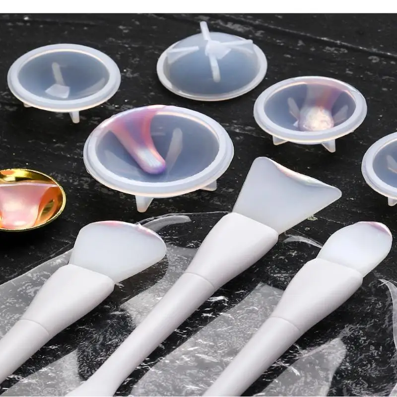 ختم الشمع سيليكون الشمع ورنيش راتنجات الايبوكسي خلط تنظيف ملعقة مسحوق تراجع ختم الشمع صنع أدوات واضح Stamps