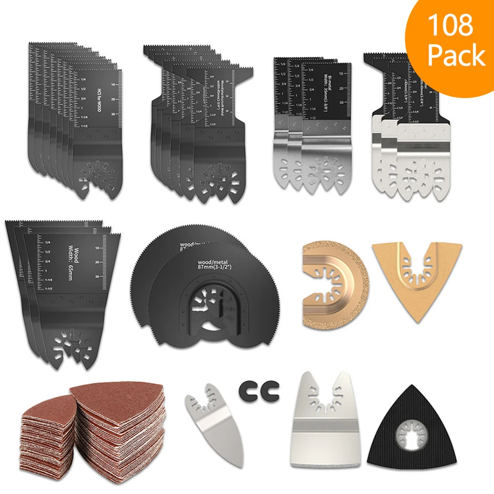 Oscillating Saw Blade Set High Carbon Steel Quick Release Saw Blade Wood Plastic Metal Cutting Grinding Multi-Tool Accessories