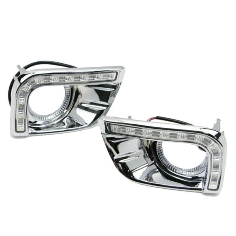 

2Pcs Car LED DRL Daytime Running Light Chrome Fog Lamp For Toyota Prado J150 2010-2013