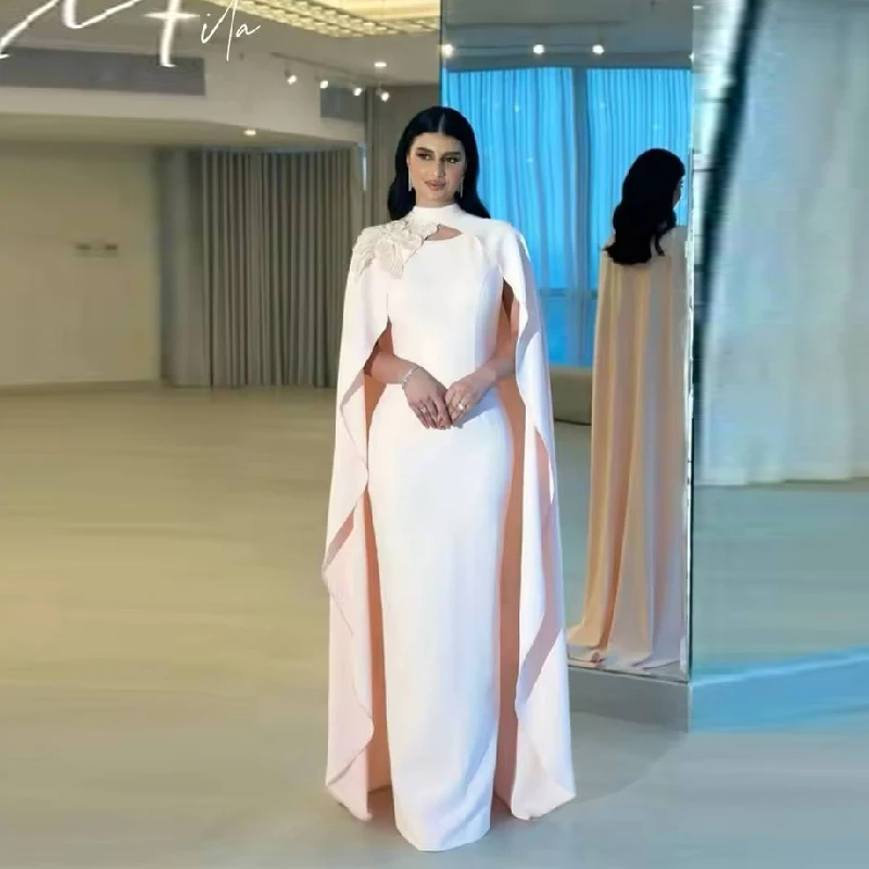 

Вечерние платья длиной до пола с объемным цветком Светло-розовые вечерние платья с круглым вырезом по индивидуальному заказу Элегантные платья для выпускного вечера без рукавов с шалью