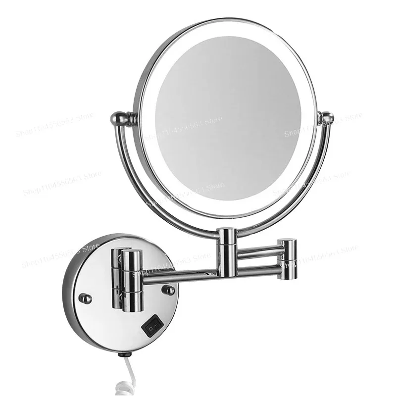 Wall Mounted Magnifying Makeup Mirror with LED Light 3X 5X Magnification, Hotel Bathroom Vanity Mirror