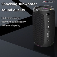 Zealot S49 20W Portable Ourdoor Wireless Subwoofer Speaker,Waterproof IPX 6,Dual Pairing,3600mAh Battery, 12 Hours Playtime