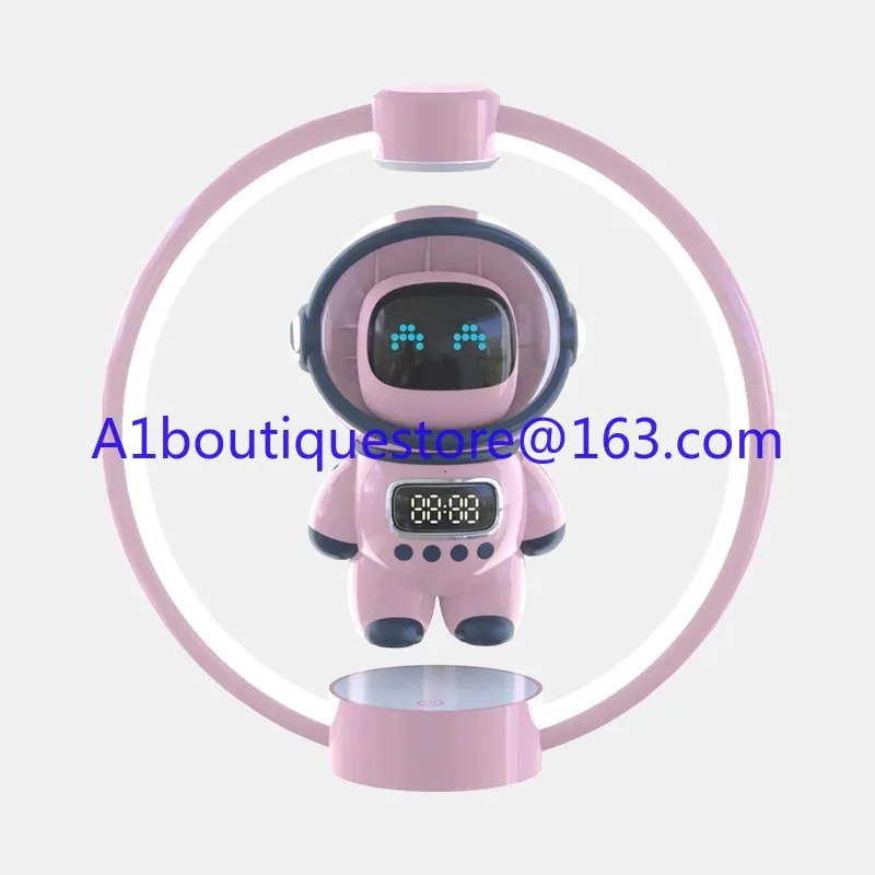 Bluetooth Speaker Clock Alarm Clock Audio Night Light Gift New Maglev Astronaut AI Intelligent Voice