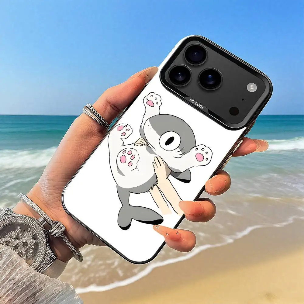 Cute Cat Shark Phone Case Black case for iPhone17,16,15,14,13,12,Pro,Max,Plus,E,SE4,Air,Mini