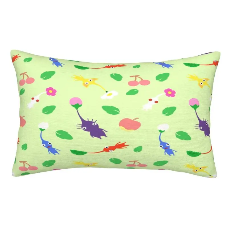 Custom Pikmins Pattern Play Game Pillow Covers 75cm x 50cm Nordic Cushion Cover Velvet Pillowcase