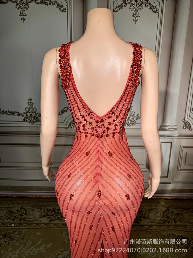 2025Sexy Backless Temperament Dress Company Annual Meeting Women's Group Singing Clothes Beauty Pageant Lady Performance Clothes