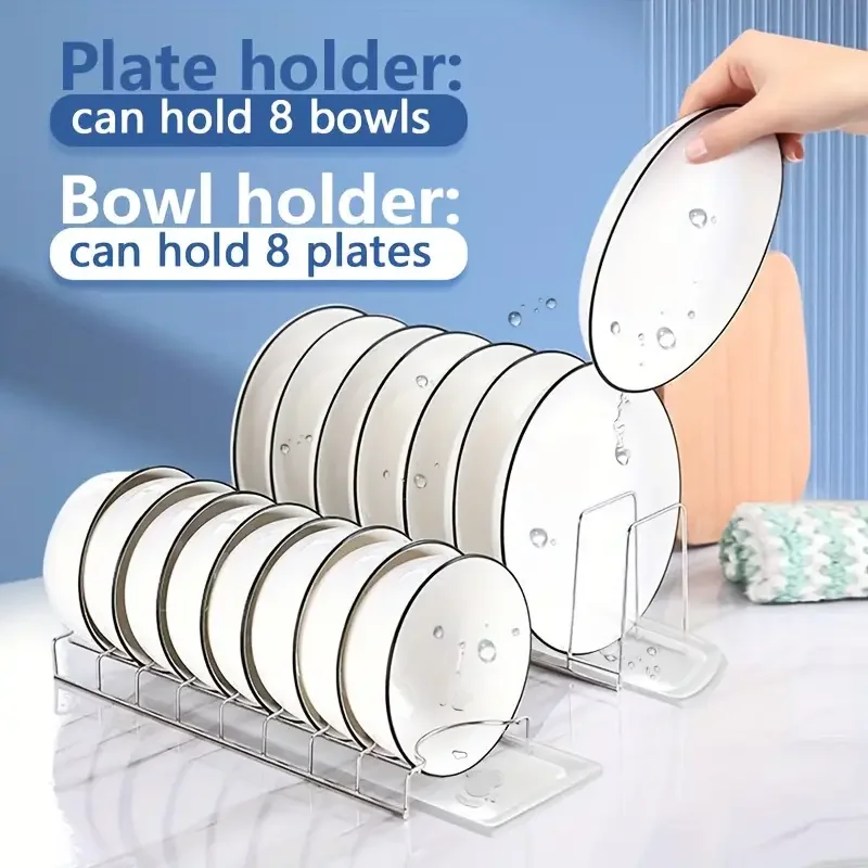 

Bowl Rack Stainless Steel Kitchen Organizer Household Kitchen Drainage Rack Dish Holder Pan Cover Stand Kitchen Accessories