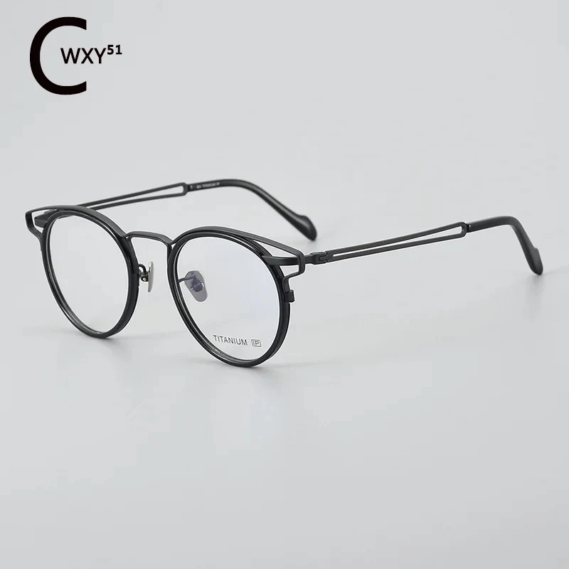 

Women's Titanium Butterfly High Quality Oval Fashion Glasses Frame for Men Chic Myopia Reading Non-Prescription Optical Eyewear