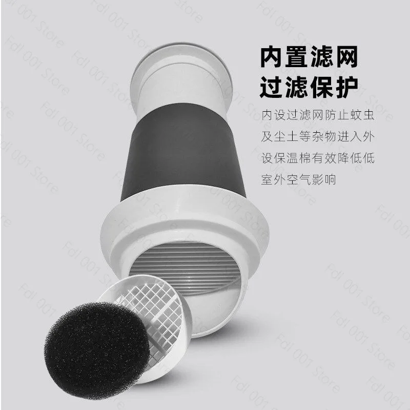 Wall-mounted Through-wall Vent Fan Bidirectional Exhaust Fan for Kitchen, Bathroom & Indoor Ventilation