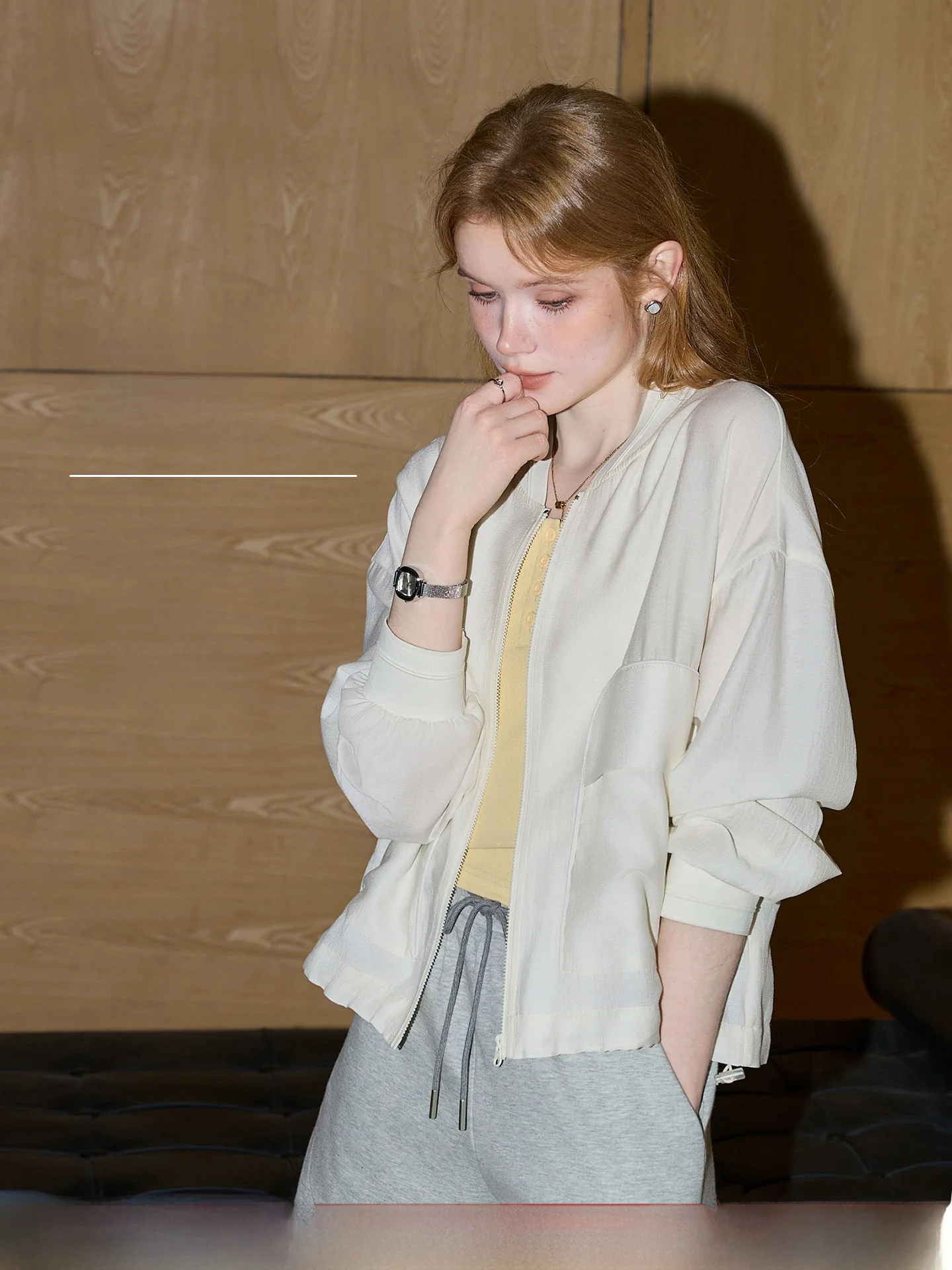 kuhnmarvin-women's-short-casual-jacket-in-light-beige-with-unique-design-spring-summer-new-style-comfortable-breathable-polye