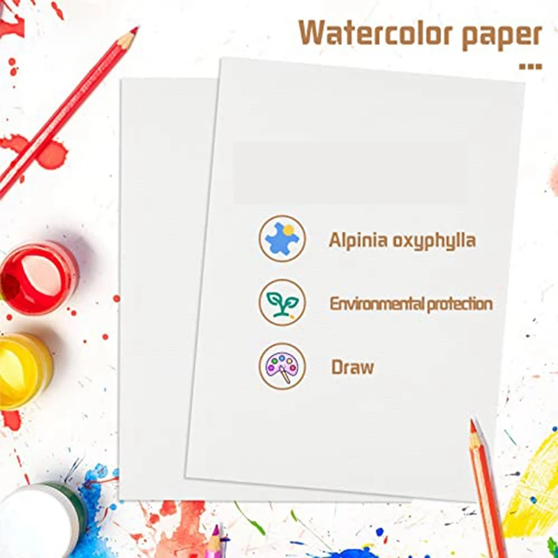 1Set Watercolor Paper Bulk 300GSM White Water Color Paper For Kids Child Adults Artists Drawing(5 X 7 Inch)